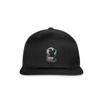 Baroque Raven Nevermore Scroll Poe Poetry - Snapback Baseball Cap - black - Front