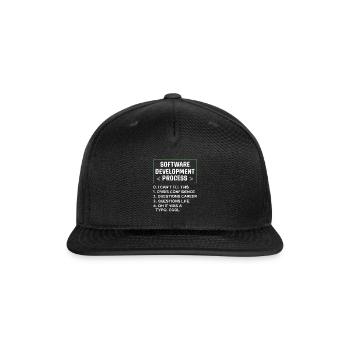 Software Development Process Humor Typo Joke - Snapback Baseball Cap - black - Front