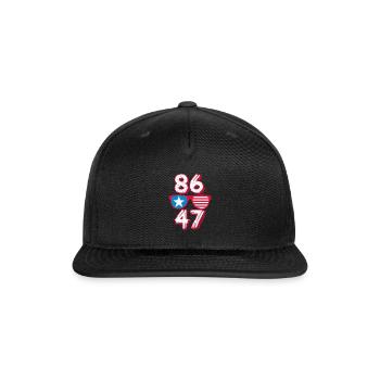 "8647" Star & Stripes Sunglasses Graphic Design - Snapback Baseball Cap - black - Front