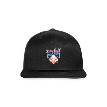 Baseball Mama Ice Cream Cone Blue Star Sports Pare - Snapback Baseball Cap - black - Front