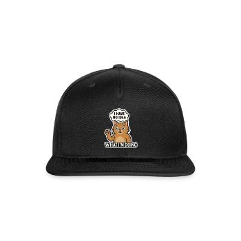 Confused Cat with Speech Bubble - Snapback Baseball Cap - black - Front
