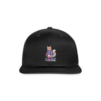 Futuristic Fox Cyber Streetwear Futuristic - Snapback Baseball Cap - black - Front
