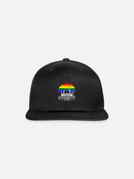 Ho Chi Minh City Vietnam Rainbow Flag - Snapback Baseball Cap - black