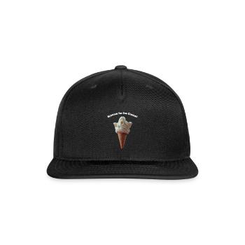 Scream Ghost Ice Cream Cone - Snapback Baseball Cap - black - Front