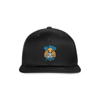 Blood Sweat Profanity Blue Collar Hard Work - Snapback Baseball Cap - black - Front