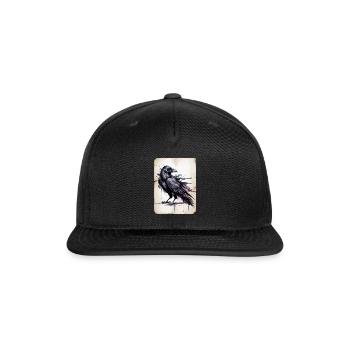 Stained Dark Raven - Snapback Baseball Cap - black - Front