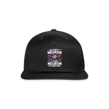 Neural Nerd: I Think Neuron to Something - Snapback Baseball Cap - black - Front