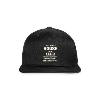 Funny Sarcastic Quote Introvert Attitude Boundary  - Snapback Baseball Cap - black - Front