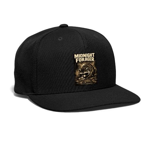 Midnight Forager Raccoon Mushroom Hunter - Snapback Baseball Cap
