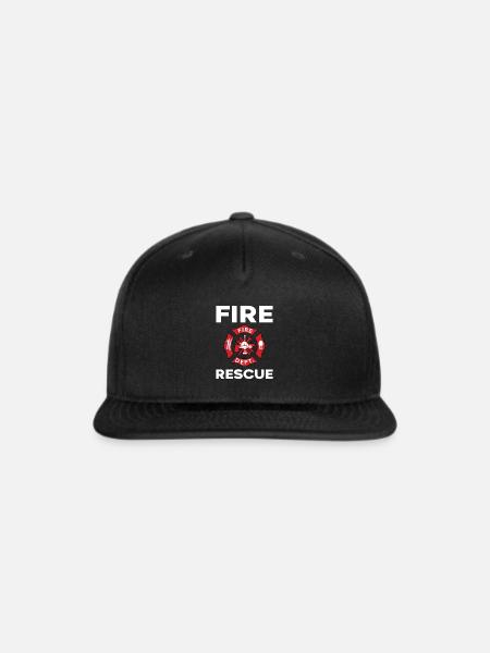 Fire Rescue Emblem Badge - Snapback Baseball Cap - black