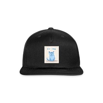 Blue Cat Be Cool Illustration - Snapback Baseball Cap - black - Front