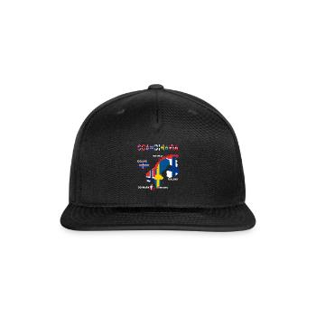 Scandinavia Map Flags Nordic Pride - Snapback Baseball Cap - black - Front