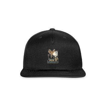 Deer in Headlights Presentation Mode - Snapback Baseball Cap - black - Front