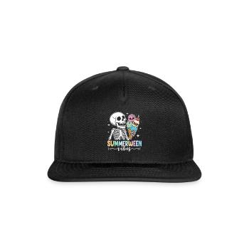 Summer wee Vibes Skeleton Ice Cream Halloween  - Snapback Baseball Cap - black - Front