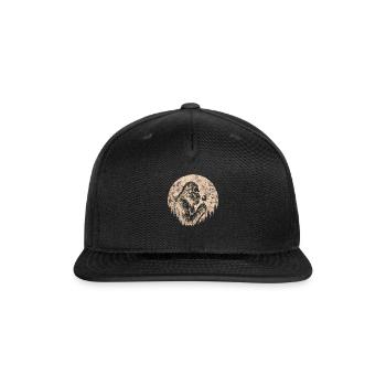 Bigfoot Blowing Dandelion Full Moon Sasquatch - Snapback Baseball Cap - black - Front