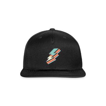 retro vintage lightning bolt - Snapback Baseball Cap - black - Front
