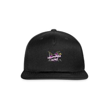 Drummer Girl Drum Kit Female Musician Drumming - Snapback Baseball Cap - black - Front