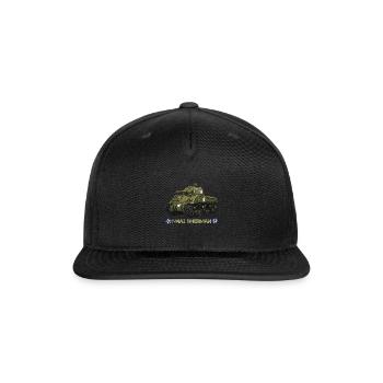 World War 2 American Tank M4A2 Sherman memorabilia - Snapback Baseball Cap - black - Front