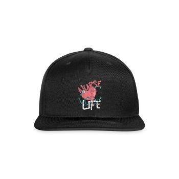 Nursing Stethoscope Hospital Nurse - Snapback Baseball Cap - black - Front