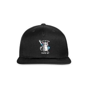 Level Up Cat - Snapback Baseball Cap - black - Front
