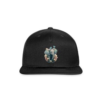 Colourful Cute Elephant - Snapback Baseball Cap - black - Front