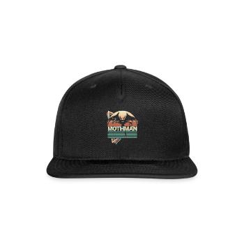 Mothman Cryptid Cryptozoology Retro - Snapback Baseball Cap - black - Front