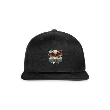 Mothman Cryptid Cryptozoology Retro - Snapback Baseball Cap - black - Front