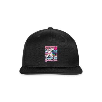 Bowling Women Gutter Girl Unicorn Fan Bowler - Snapback Baseball Cap - black - Front