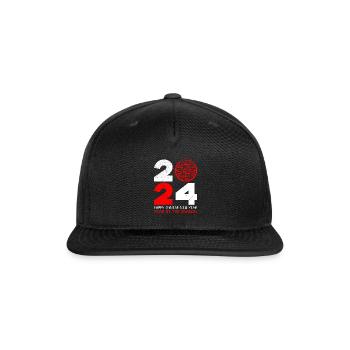 2024 Year of Dragon Chinese Party China Fan - Snapback Baseball Cap - black - Front