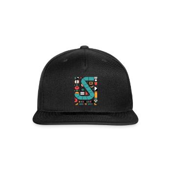 Geometric Fun Shapes That Speak - Snapback Baseball Cap - black - Front