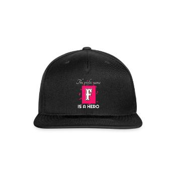 initial name of F - Snapback Baseball Cap - black - Front