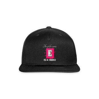 INITIAL NAME OF E - Snapback Baseball Cap - black - Front