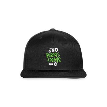 Skateboard Skateboarder Skateboarding - Snapback Baseball Cap - black - Front
