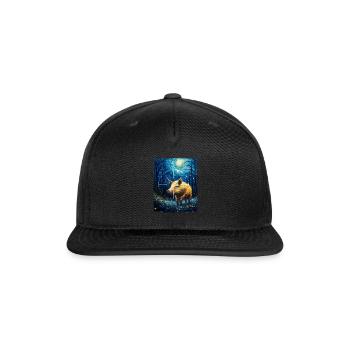 Hog Hunting Hog Hunter Starry Night Painting - Snapback Baseball Cap - black - Front