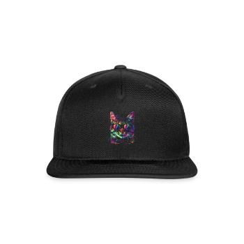 Tabby Cat Orange Cat Sunglasses Popart - Snapback Baseball Cap - black - Front