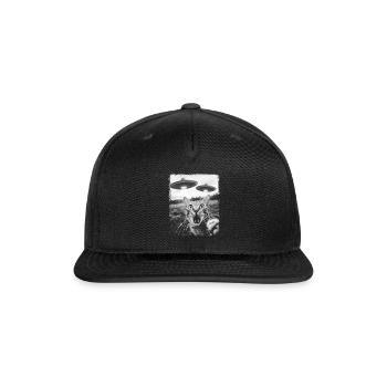 Tabby Cat UFO Alien Extraterrestrial Selfie - Snapback Baseball Cap - black - Front