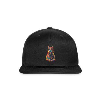 Orange Cat Tabby Cat Popart - Snapback Baseball Cap - black - Front