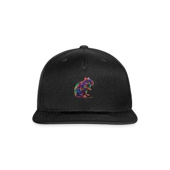 Rat Mouse Popart - Snapback Baseball Cap - black - Front