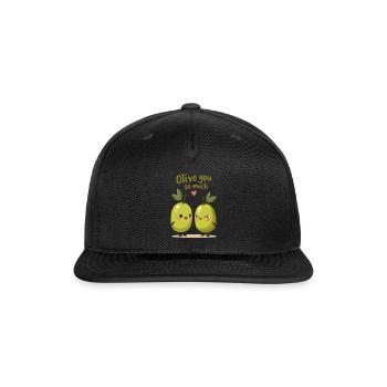 Love is an Olive - Snapback Baseball Cap - black - Front