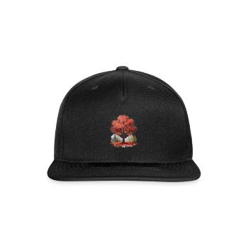 Autumn Watercolor Maple Tree - Snapback Baseball Cap - black - Front