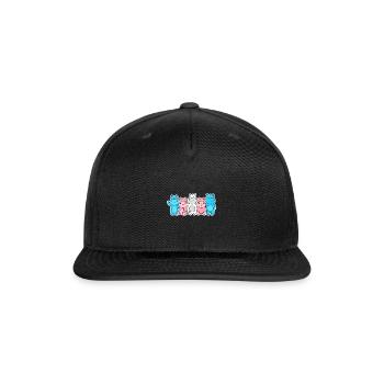 Trans Flag Hippo Design for proud Trans People - Snapback Baseball Cap - black - Front