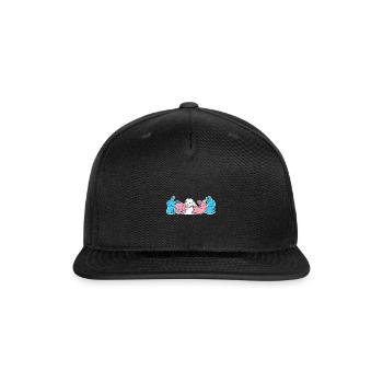 Trans Flag Bunny Design for proud Trans People - Snapback Baseball Cap - black - Front