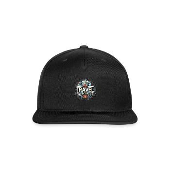 Born To Travel Travel Travel Travel Vacation - Snapback Baseball Cap - black - Front