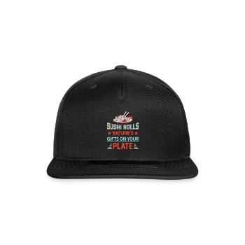 Sushi Japan Eat Sushimeal Meal - Snapback Baseball Cap - black - Front