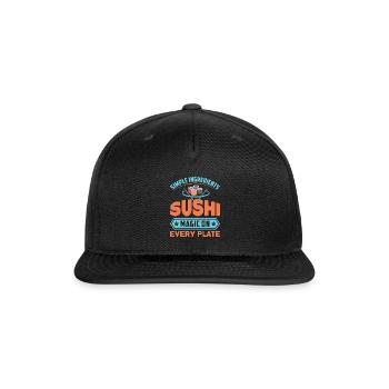 Sushi Japan Eat Sushimeal Meal - Snapback Baseball Cap - black - Front