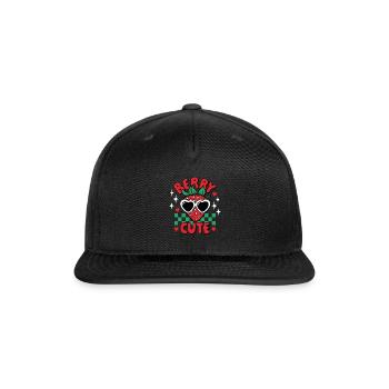 Berry Cute Strawberry - Snapback Baseball Cap - black - Front