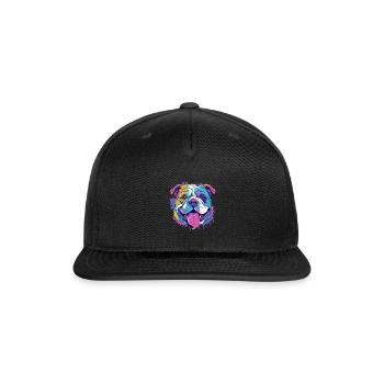 Whimsical Bulldog Delight - Snapback Baseball Cap - black - Front