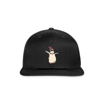 Happy Blue Penguin - Snapback Baseball Cap - black - Front