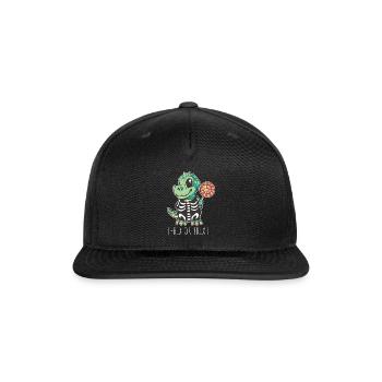 Cute Dinosaur In Costume Halloween - Snapback Baseball Cap - black - Front
