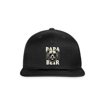 papa bear - Snapback Baseball Cap - black - Front